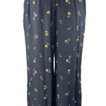 Hollister Women's Black Floral High Waisted Pull On Wide Leg Cropped Pants Sz S Photo 2