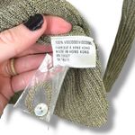 ISDA & CO. Gold Slinky Y2K Ribbed Long Sleeve Button Down Stretchy Cardigan Photo 5