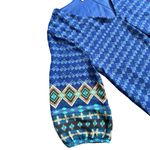 Everly  Blue Abstract Aztec Lined Women’s Dress Size Medium Photo 2