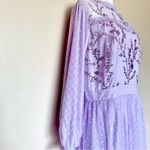 Simplee Apparel Simplee Plus Purple Sequin Polkadot Tulle Mesh Long Sleeve Dress. Photo 4