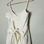 COLOVOS Women's White Tank Top Tie Front Sleeveless Pocket Midi Dress Size 2 Photo 13