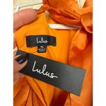 Lulus NWT  Infinite Admiration Orange Satin Halter Mini Dress Cocktail Party XL Photo 5