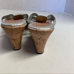 Jaclyn Smith , Cork Wedge Silver Sandals, Size 8M, open toe Photo 5