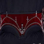 Gothic Black and Red Corset with Chains Photo 2