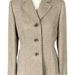 Le Suit  Petite tan gold long sleeve collared button down blazer jacket 4P Photo 0