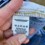 Free People light blue denim distressed lace trim high waist shorts Photo 3