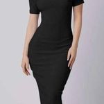 SheIn Curve Mock Neck Bodycon Midi Dress Photo 0