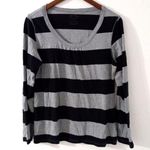 Bugle Boy  XL Ladies Rugby Striped Long Sleeved T-Shirt in Gray n Black Photo 0