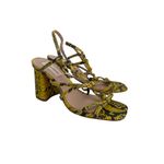 Antonio Melani Yellow Snake Print Sandals Heels Size 7.5 NEW NWOB Photo 1