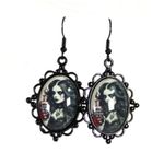 Handmade Gothic Victorian Witch Cameo Earrings Black Metal Love Potion Design Love Spells Photo 1