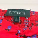 Intermix ‎ Nicola Off Shoulder Top US 4 Night Out Date Floral Romantic Red Photo 5