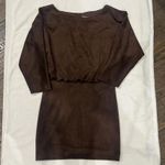 J. McLaughlin  Tinley 3/4 Sleeve mocha brown faux suede Sheath Dress sz XS $248 Photo 0