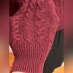 American Eagle American Eagles Outfitters Red knitted Long Sheer Sleeves Sweater SZ S Good Cond Photo 6