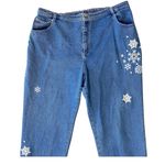 Quacker Factory VINTAGE  Snowflake Embroidered Jeans Photo 1