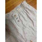 Como vintage linen blend Elastic Waist Pants Casual Button Front Beige XL Photo 1
