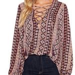 Show Me Your Mumu  Tunic Blouse Size Small NWT Boho Festival Peasant Lace Up Top Photo 0