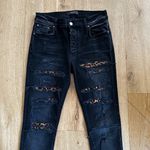 Amiri Leopard Thrasher Distressed Jeans in Aged Black Size 31 Photo 0
