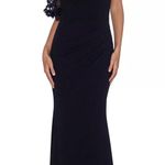 XScape Floral Appliqué One-Shoulder Gown, Size 14 New w/o Tag Photo 6