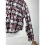 Aeropostale Aéropostale Juniors Size Small Flannel Hoodie Shirt Cropped Plaid Button Photo 3