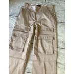 ZARA  Wide Leg NWOT Cargo Pants Beige Satin Utility Pockets Women Size XS Photo 2