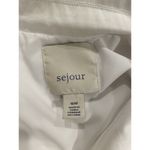 Sejour Nordstrom White Polyester Satin Jeans Style Jacket Photo 6