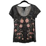 INC  international Vintage Y2K Scoop Neck Burnout Top Floral Sequin Size Small Photo 1