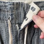 Free People  Blue Stripe Taper Pants Tie Waist 4 Photo 4