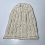 Free People  Rory Ribbed Cable Knit Ivory Slouchy Beanie Hat Photo 3