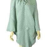 American Vintage Vintage Handmade Hippie crochet Poncho in green with neck scarf size medium Photo 0