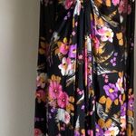 Vintage Jenni Of San Francisco Floral Botanical Maxi Dress with Cape, Size 15/16 Black Photo 3