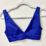 We Wore What  Sleeveless V-Neck Seamless Ribbed Sport Bra Sapphire Women's Size M Photo 0
