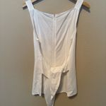 Ann Taylor Factory Cotton Wide Strap Sleeveless Shirt White Tie Women’s 6 Beach Photo 3