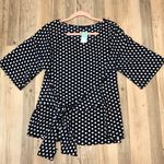 Stitch Fix NWT Navy blue/white polka dot West Kei  blouse size small Photo 3