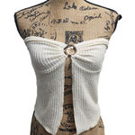 SheIn  White Tube Top Ribbed Sleeveless Cropped‎ Corset Shell Detail Small Photo 0