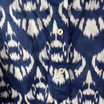 Talbots Plus 3X Blue White Print 100% Cotton Long Sleeve Button Down Shirt Photo 2