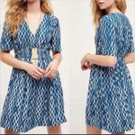 Anthropologie  HD In Paris Archipelago blue diamond geometric print dress. Photo 3