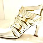 Vintage Italian Leather Tre In High Heel Pumps Size 6 EU 36.5 White Photo 1
