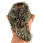 Saga Fox  Shawl Collar Scarf Wrap Stole Silver Fox Fur Photo 2