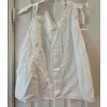 Liz Claiborne Linen Cotton Blend Top Women XL White Beach Travel Cruise Sheer Photo 0