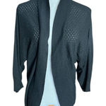 Womens Mossimo Black Laser Cut Eyelet Open Front Cardigan Sweater Photo 0