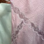 Victoria's Secret Vintage women's pink fringe lace textured chemise slip dress L Photo 2