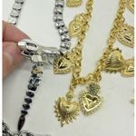 Lot Mixed Heart Charm Necklaces Bracelets Gold Silver Tone Costume Jewelry Photo 5