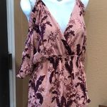 Topshop  pink floral cold shoulder romper Photo 2