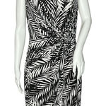 Ralph Lauren Lauren Dress Womens 10 Black White Leaf Print Botanical Neutral Photo 0