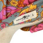 Natural Life  Twiggy Mini Shirt Dress Long Sleeve Floral Print Grey Pink Large Photo 9