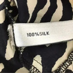 Walter Baker Walter by  Black Cream Zebra Print Silk Zip Front Blouse Size XS Photo 5