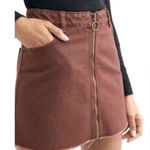 We The Free  Zip It Up Denim Mini Skirt Photo 0