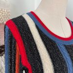 & Other Stories & Other Stories Glitter Striped Sweater Cable Knit Black Multi S *Missing belt* Photo 3