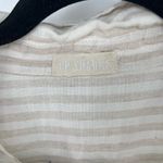 CP Shades  Oversized Linen Button Up Shirt Tan Striped Size Medium Lagenlook Top Photo 2