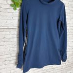 Zuda Muted Steel Blue Ruched Turtle Neck Active Long Sleeve Size XXS Photo 1